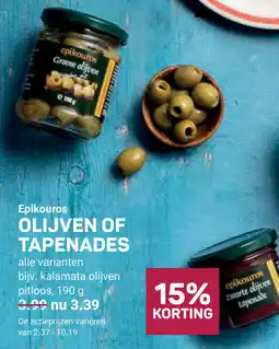 Ekoplaza Epikouros olijven of tapenades aanbieding