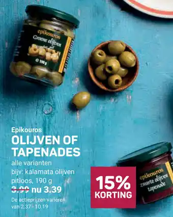 Ekoplaza Epikouros olijven of tapenades aanbieding