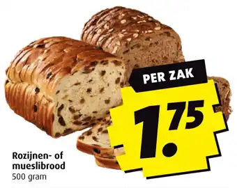 Boni Rozijnen of mueslibrood aanbieding