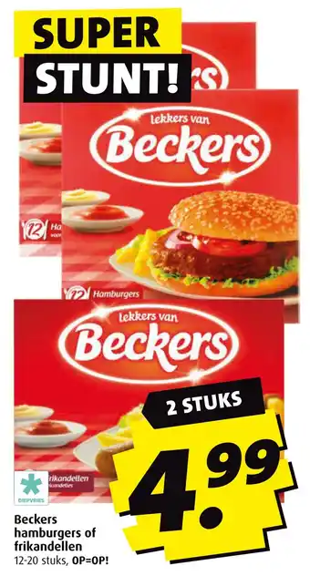 Boni Beckers hamburgers of frikandellen aanbieding