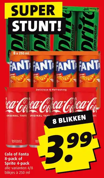 Boni Cola of Fanta 8 pack of Sprite 4 pack aanbieding