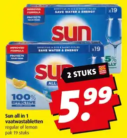 Boni Sun all in 1 vaatwastabletten aanbieding