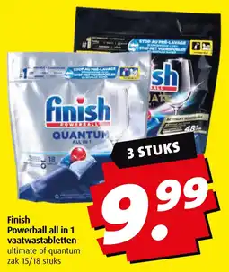 Boni Finish Powerball all in 1 vaatwastabletten aanbieding