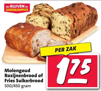 Nettorama Molengoud Rozijnenbrood of Fries Suikerbrood aanbieding