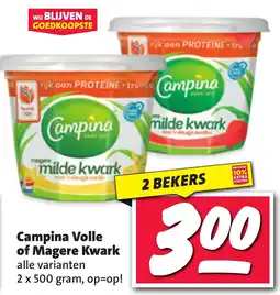 Nettorama Campina Volle of Magere Kwark aanbieding