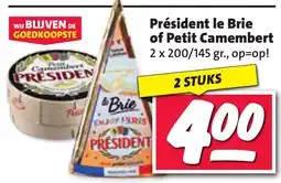 Nettorama Président le Brie of Petit Camembert aanbieding