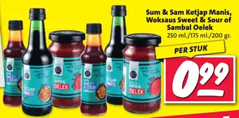 Nettorama Sum & Sam Ketjap Manis, Woksaus Sweet & Sour of Sambal Oelek aanbieding