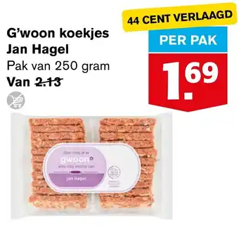 Hoogvliet G'woon koekjes Jan Hagel aanbieding