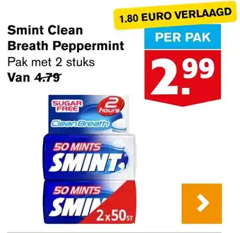 Hoogvliet Smint Clean Breath Peppermint aanbieding