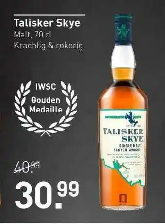 Gall & Gall Talisker Skye Malt, 70 Cl Krachtig & Rokerig aanbieding