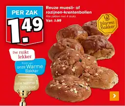 Hoogvliet Reuze muesli of rozijnen krentenbollen aanbieding