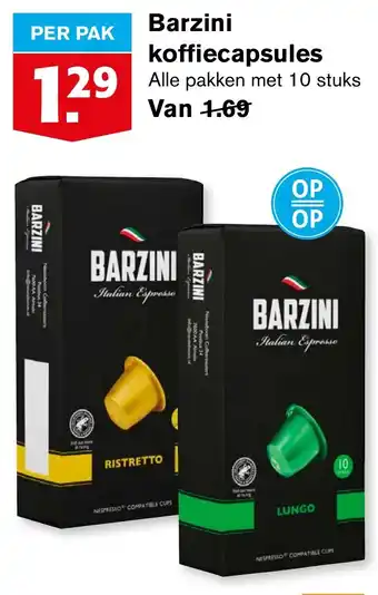 Hoogvliet Barzini koffiecapsules aanbieding