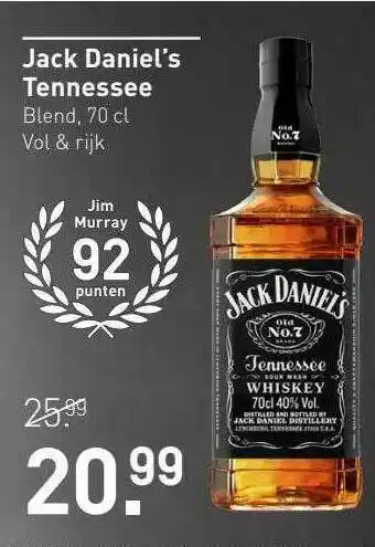 Gall & Gall Jack Daniel's Tennessee Blend, 70 Cl Vol & Rijk aanbieding