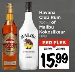 Vomar Voordeelmarkt Havana Club Rum 700 ml of Malibu aanbieding