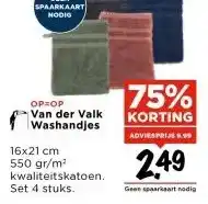 Vomar Voordeelmarkt OP=OP Van der Valk Washandjes aanbieding