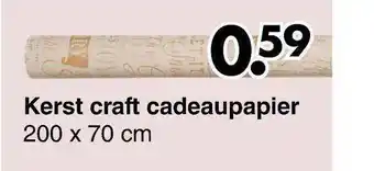 Wibra Kerst Craft Cadeaupapier 200 X 70 Cm aanbieding