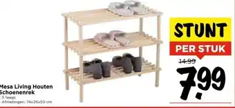 Vomar Voordeelmarkt Mesa Living Houten Schoenenrek • 3-laags aanbieding