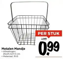 Vomar Voordeelmarkt Metalen Mandje aanbieding