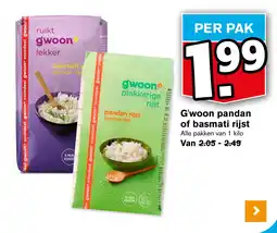 Hoogvliet G'woon pandan of basmati rijst aanbieding