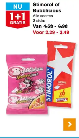 Hoogvliet Stimorol of Bubblicious aanbieding