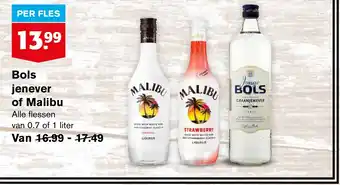 Hoogvliet Bols jenever of Malibu aanbieding