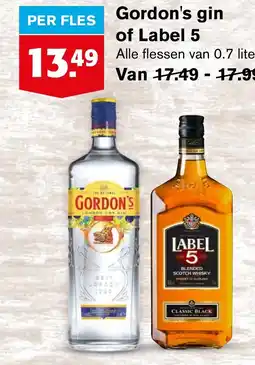 Hoogvliet Gordon's gin of Label 5 aanbieding