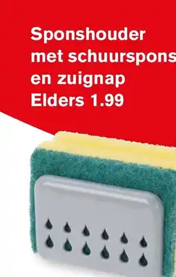 Hoogvliet Sponshouder met schuurspons en zuignap aanbieding