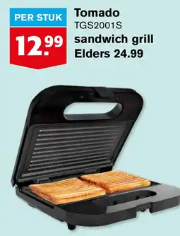 Hoogvliet Tomado TGS2001S  sandwich grill aanbieding