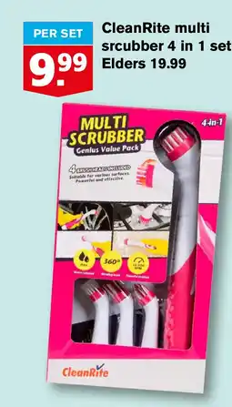 Hoogvliet CleanRite multi srcubber 4 in 1 set aanbieding