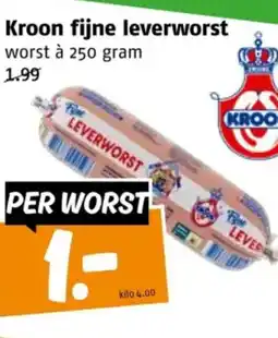 Poiesz Kroon fijne leverworst aanbieding