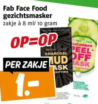 Poiesz Fab Face Food gezichtsmasker aanbieding