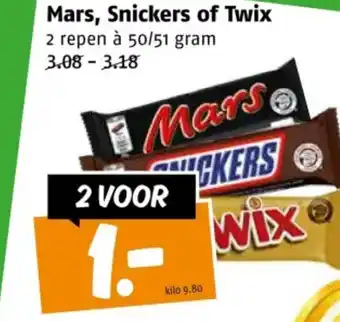 Poiesz Mars, Snickers of Twix aanbieding