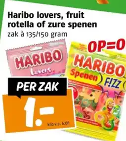 Poiesz Haribo lovers, fruit rotella of zure spenen aanbieding