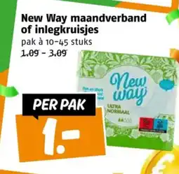 Poiesz New Way maandverband of inlegkruisjes aanbieding