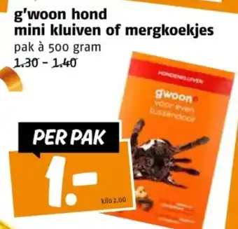 Poiesz g'woon hond mini kluiven of mergkoekjes aanbieding