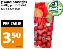 Poiesz g'woon paaseitjes melk, puur of wit aanbieding