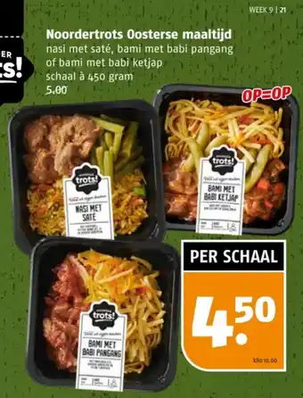 Poiesz Noordertrots Oosterse maaltijd nasi met saté, bami met babi pangang of bami met babi ketjap schaal à 450 gram aanbieding