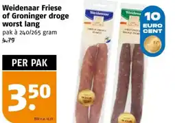 Poiesz Weidenaar Friese of Groninger droge worst lang aanbieding