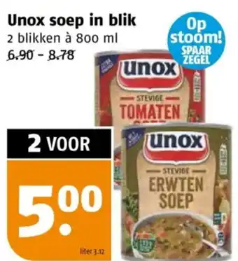 Poiesz Unox soep in blik aanbieding