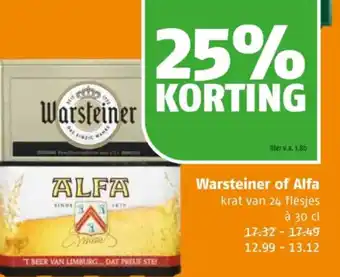 Poiesz Warsteiner of Alfa aanbieding