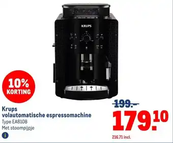 Makro Krups volautomatische espressomachine aanbieding