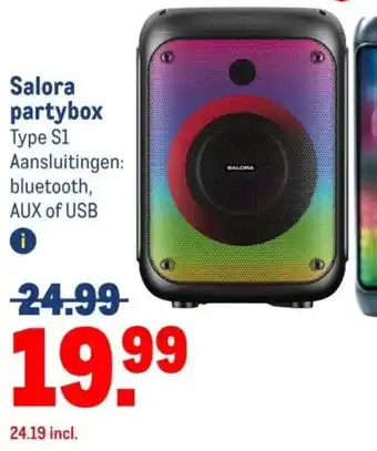 Makro Salora partybox aanbieding