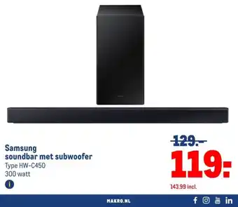 Makro Samsung soundbar met subwoofer aanbieding