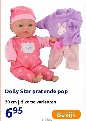 Action Dolly Star Pratende Pop 30 Cm aanbieding