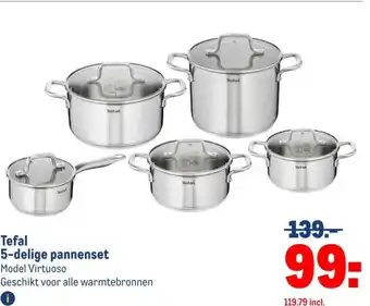 Makro Tefal 5 delige pannenset aanbieding