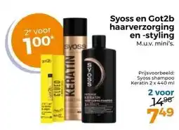 Trekpleister Syoss en Got2b haarverzorging en -styling M.u.v. mini's. aanbieding