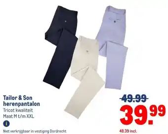 Makro Tailor & Son herenpantalon aanbieding