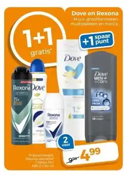 Trekpleister Dove en Rexona M.u.v. grootformaten, multipakken en mini's. aanbieding