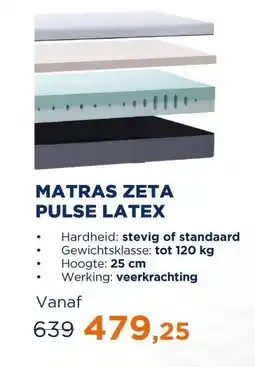 TotaalBED Matras Zeta | Pulse-latex toplaag | 70x200 aanbieding