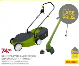 Praxis Central park elektrische grasmaaier + trimmer aanbieding